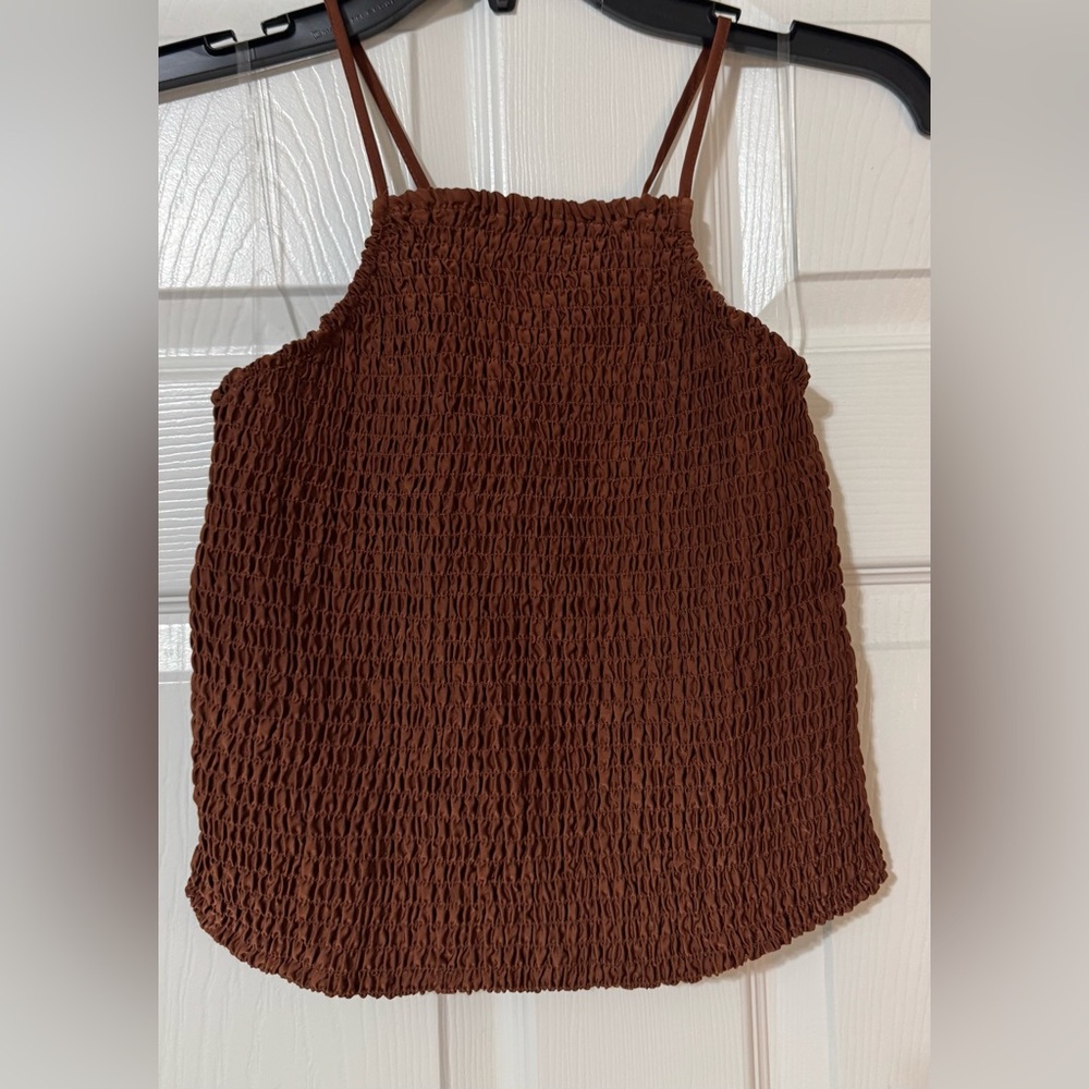 A New Day Brown Smocked Top
